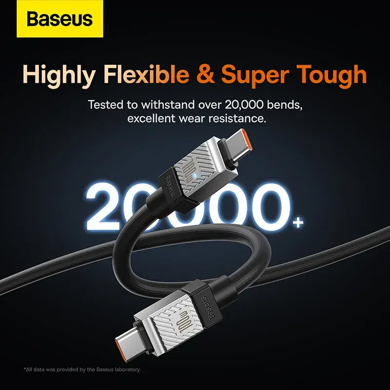 Baseus 100W Type-C To Type-C CoolPlay Series Doublly-Wrapped Premium Quality Fast Charging Cable 1 Meter