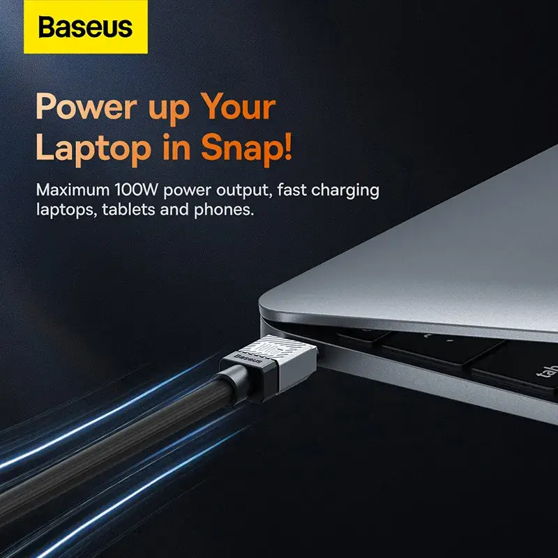 Baseus 100W Type-C To Type-C CoolPlay Series Doublly-Wrapped Premium Quality Fast Charging Cable 1 Meter