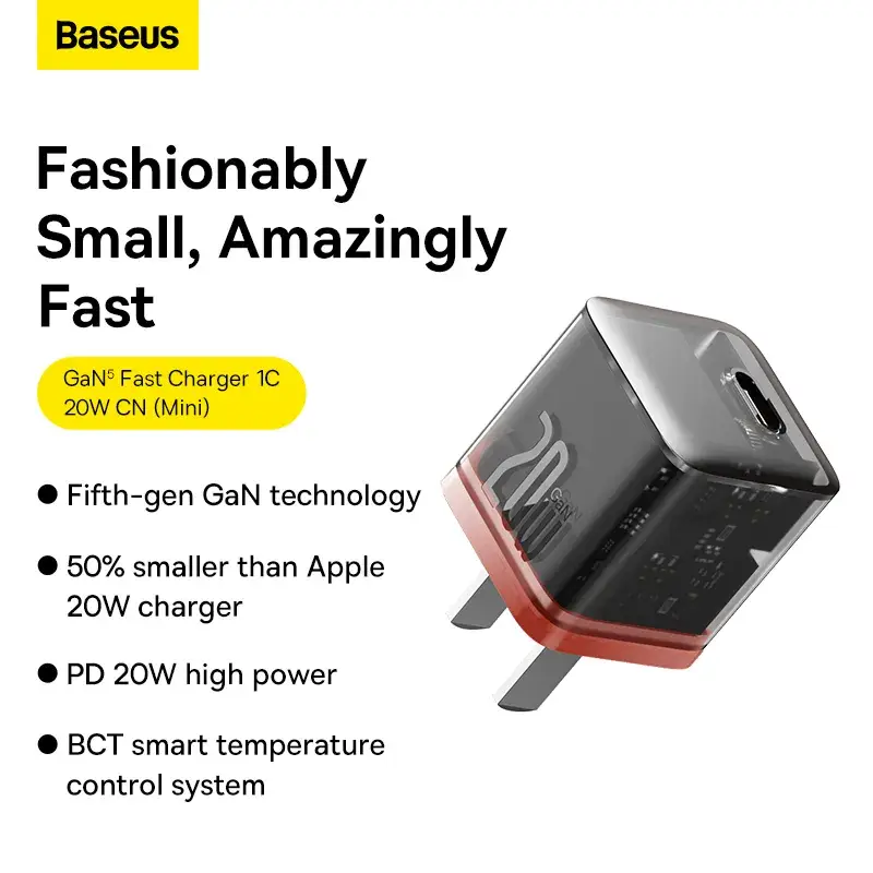 Baseus 20W GaN5 Fast Charger 1C Amber Orange