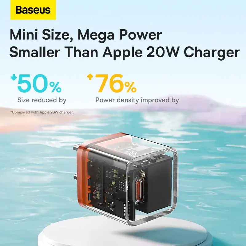 Baseus 20W GaN5 Fast Charger 1C Amber Orange