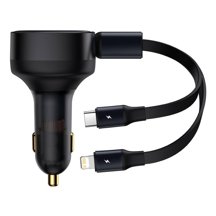 Baseus 30W Enjoyment Retractable 2 in 1 Type-C / PD Car Charger