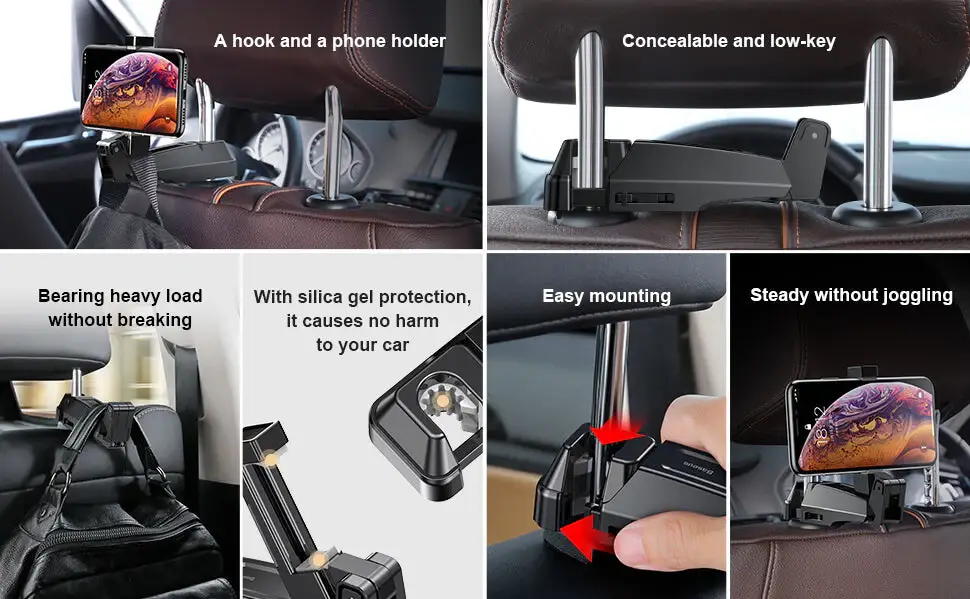 Baseus Back Seat Hook Mobile Phone Holder