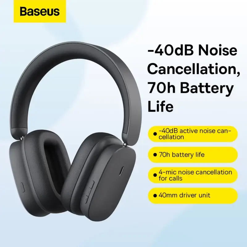 Baseus Bowie H1 Noice Cancelling Wireless Headphone