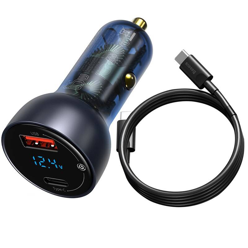 Baseus Car Charger 65W Particular Digital Display QC+PPS Dual Quick Charger