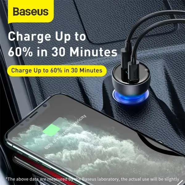 Baseus Car Charger 65W Particular Digital Display QC+PPS Dual Quick Charger