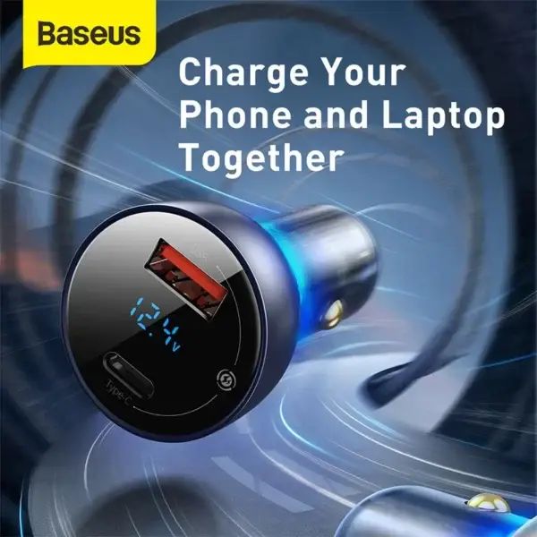 Baseus Car Charger 65W Particular Digital Display QC+PPS Dual Quick Charger