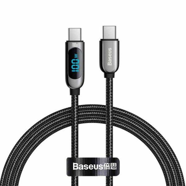 Baseus CATSK-B01 Display Fast Charging Cable USB-C to USB-C 100W Power Delivery 1m