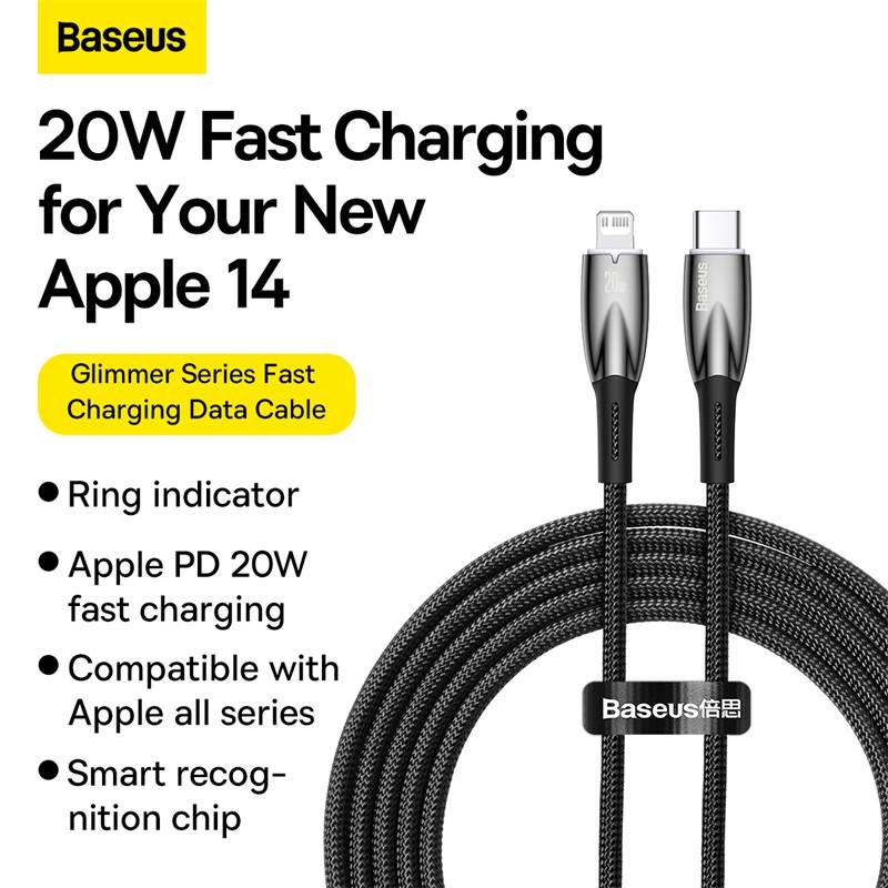 Baseus Glimmer Series 20W Type-C to Lightning Fast Charging Data Cable -1m