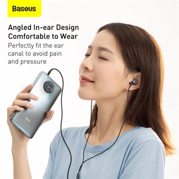 Baseus H19 Wired Earphones Bass Sound Headphone Headset 3.5mm In-ear Earbuds with MIC