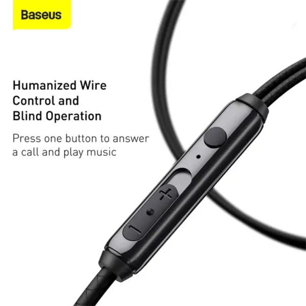 Baseus H19 Wired Earphones Bass Sound Headphone Headset 3.5mm In-ear Earbuds with MIC