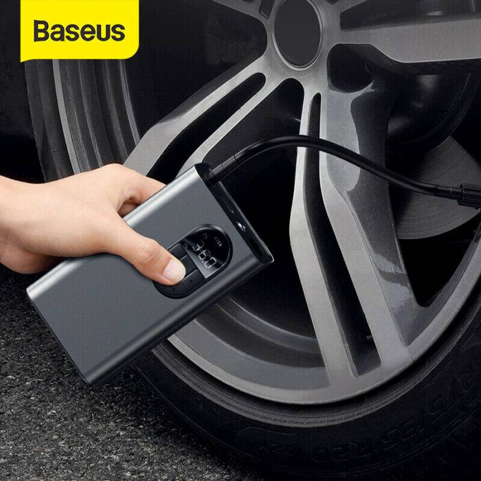 Baseus Portable Inflator Pump Air Compressor Smart Digital Tire Pressure Detection Auto Tire Pump for Car Bike Motorcycle