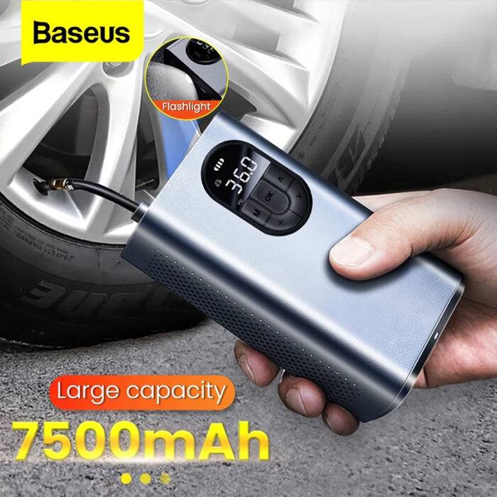 Baseus Portable Inflator Pump Air Compressor Smart Digital Tire Pressure Detection Auto Tire Pump for Car Bike Motorcycle