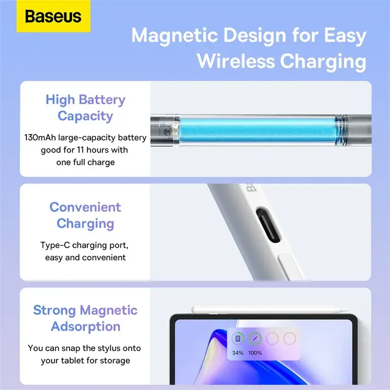 Baseus Smooth Writing 2 Active Passive Stylus Pen with LED Indicator