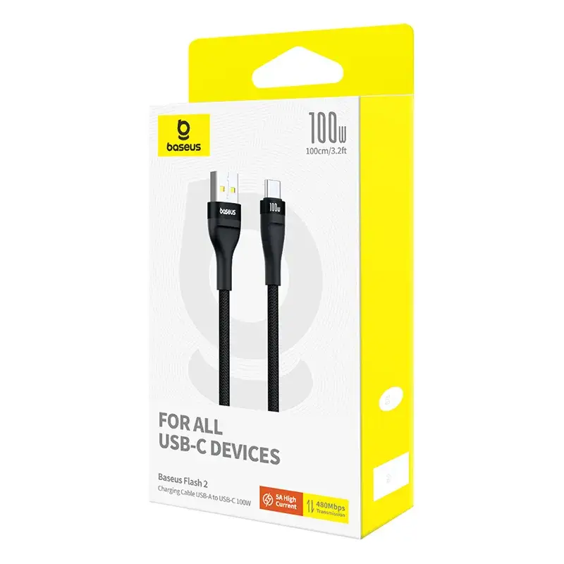 Baseus Flash 2 100W USB-A to USB-C Charging Cable 2M
