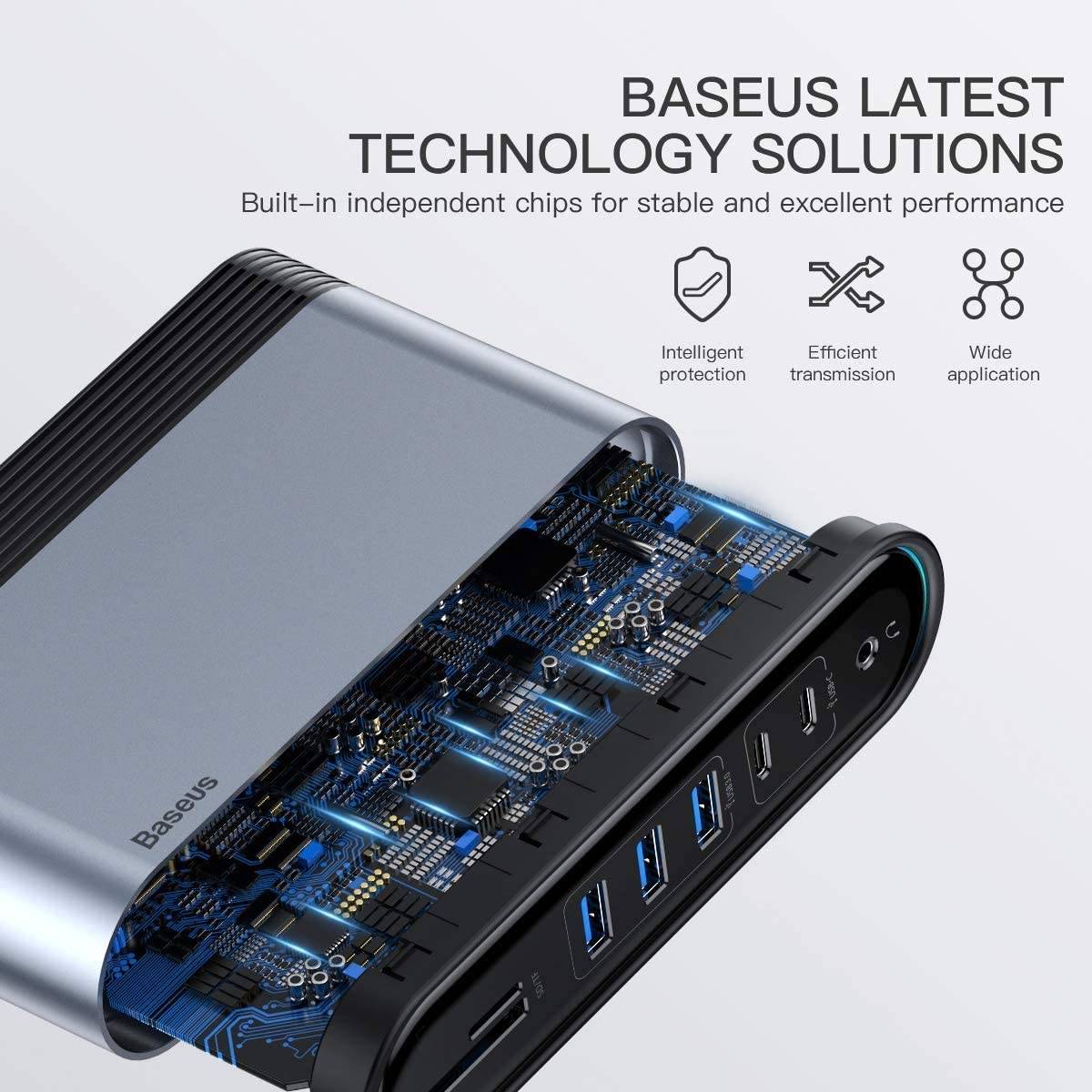 Baseus Unionjoy 16 in 1 Working Station Tow-Screen Multifunctional Type-C HUB Adapter