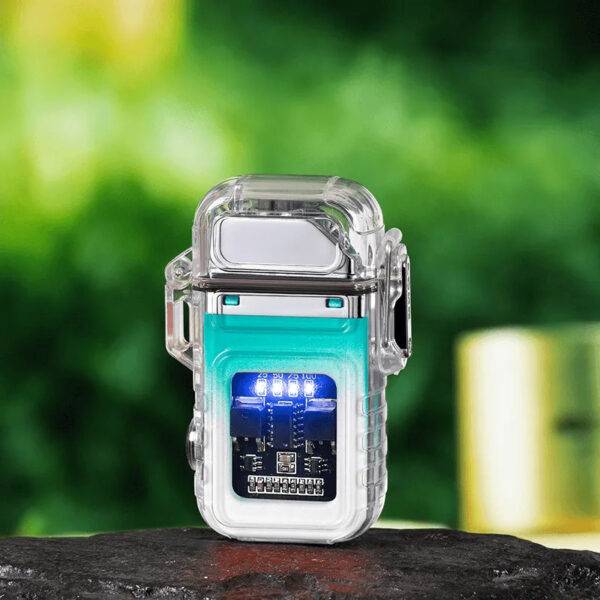 Dual Arc Windproof Waterproof Rechargeable USB Electric Lighter with Flash Light (ZC169)