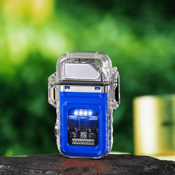 Dual Arc Windproof Waterproof Rechargeable USB Electric Lighter with Flash Light (ZC169)