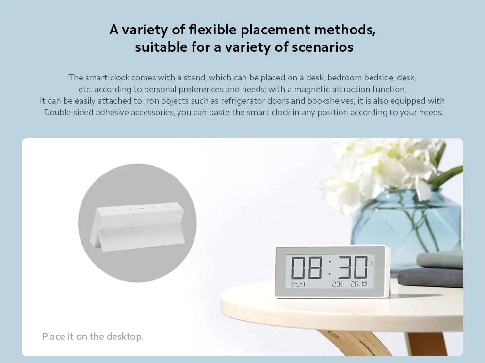 Xiaomi MMC BT4.0 Smart Electric Digital Clock Thermometer Hygrometer Temperature Measuring Tools Control with MI Home App