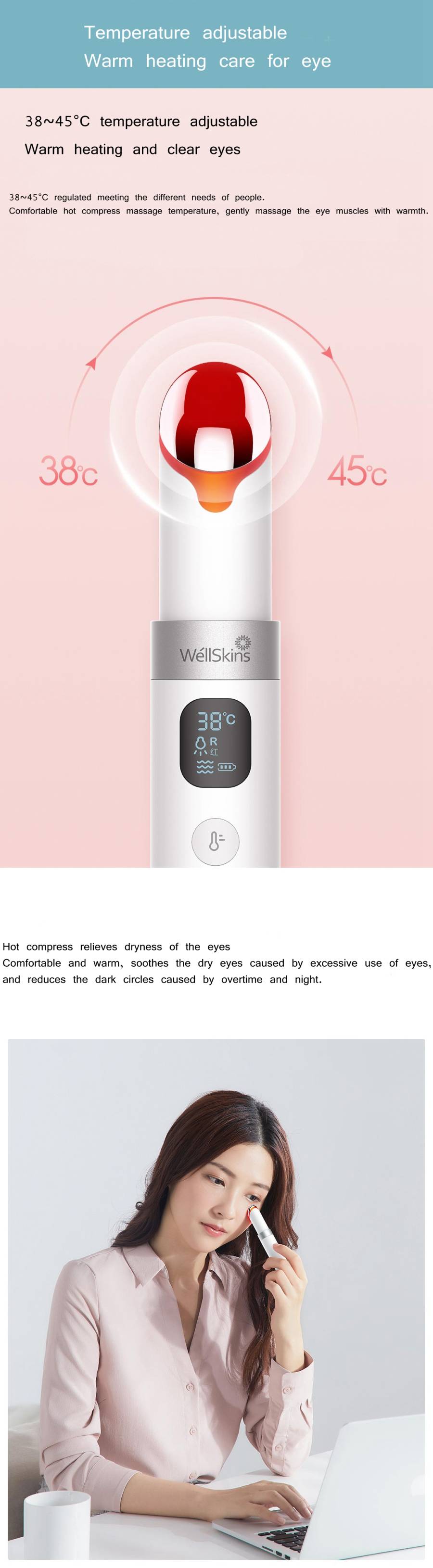 Xiaomi WellSkins Beautiful Eye Instrument Vibration Massager For Anti-Aging