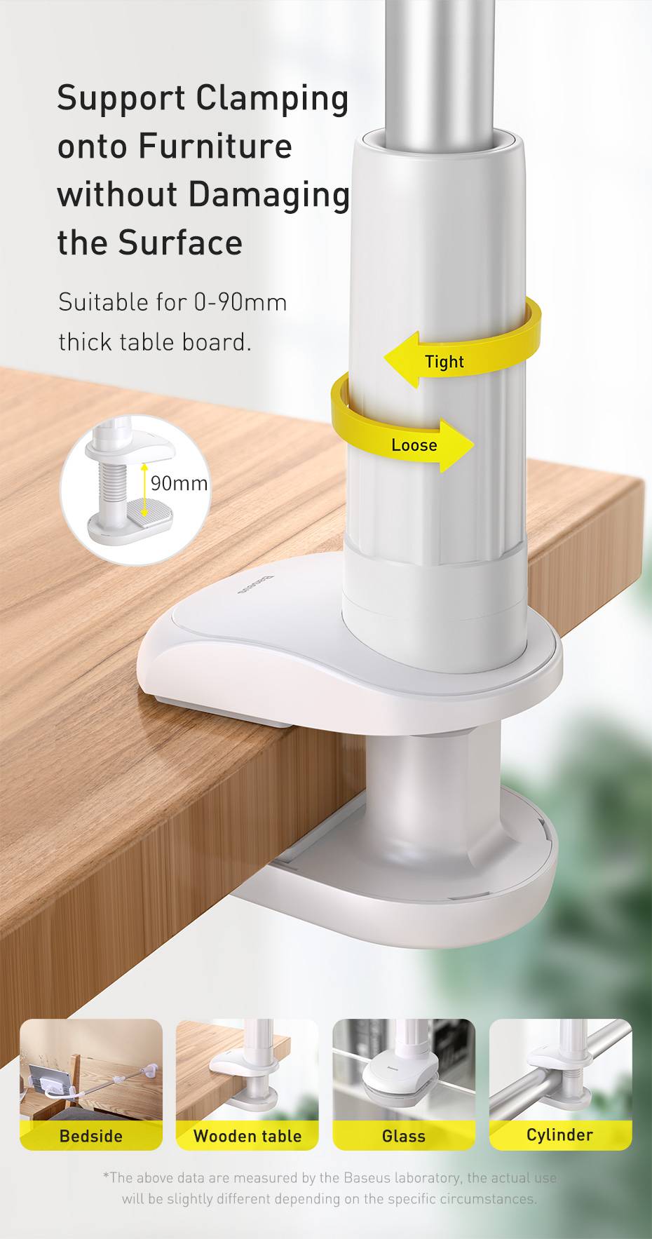 Baseus Rotary Adjustment Lazy Holder Universal Desktop Bedside Stand for iPad Mobile Phone 4.7-12.9 inches Desktop Phone Holder