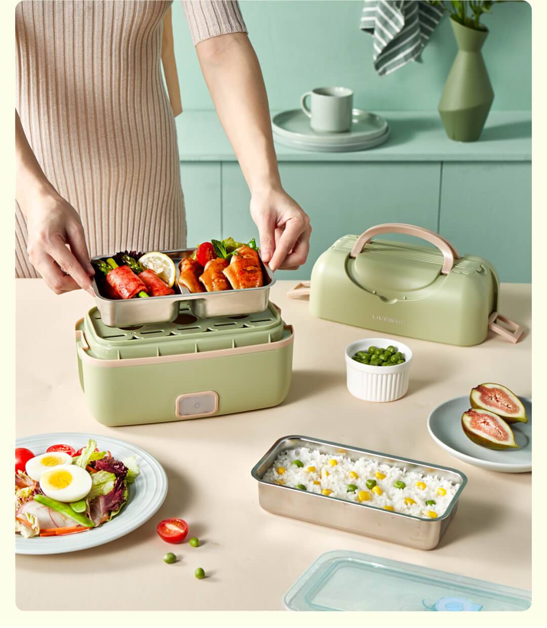 LIVEN FH-18 Electric Lunch Box Portable Smart Cooking Silent Heating Sealed for Travel