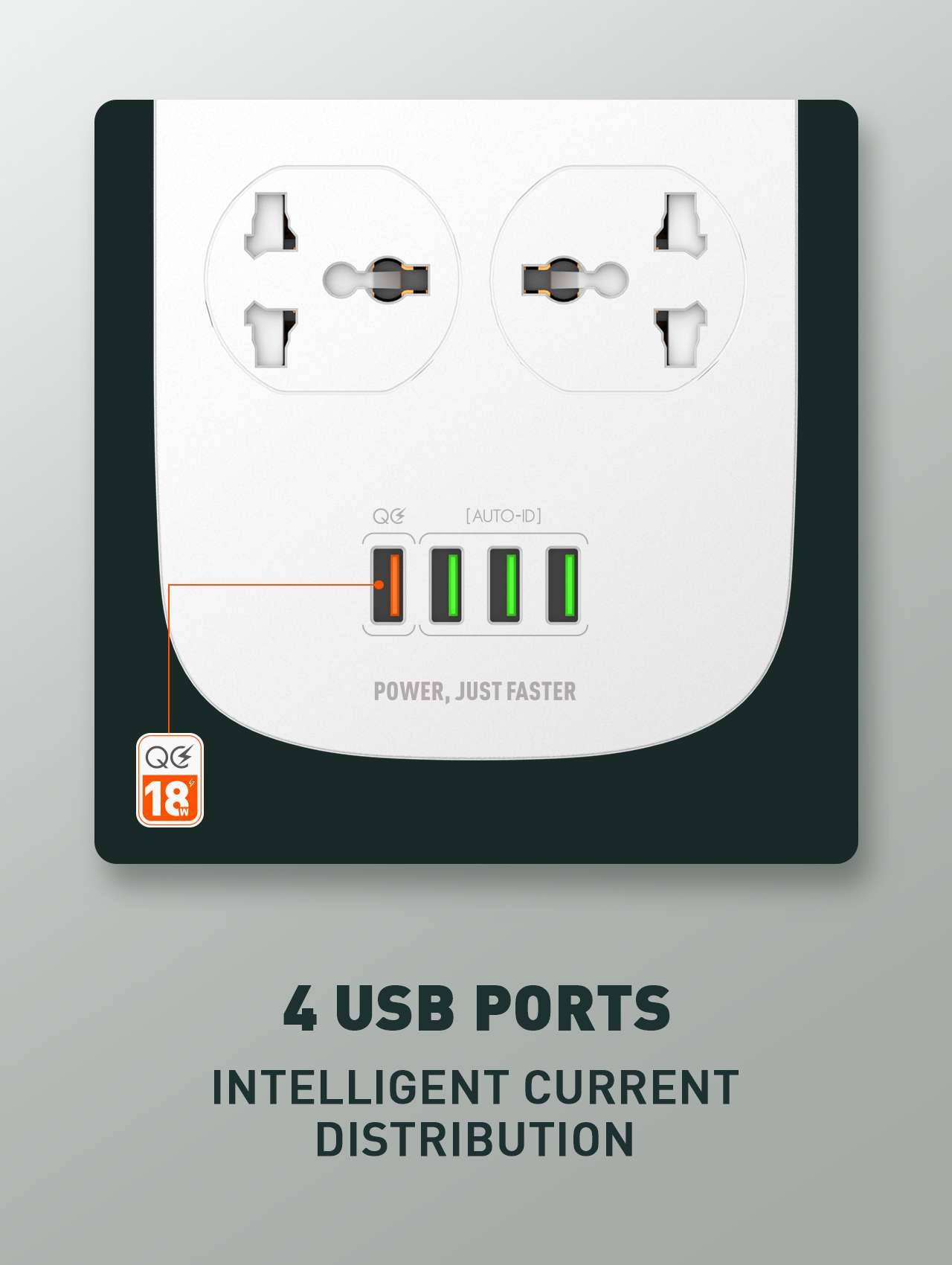 LDNIO Defender Series 4 Socket with 4 USB Port Power Strip