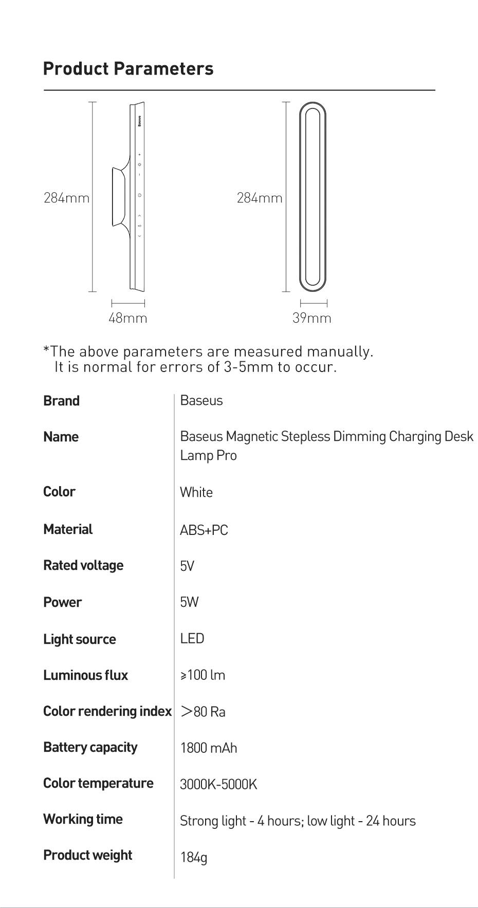 Baseus Magnetic Stepless Dimming Charging Desk Lamp Pro