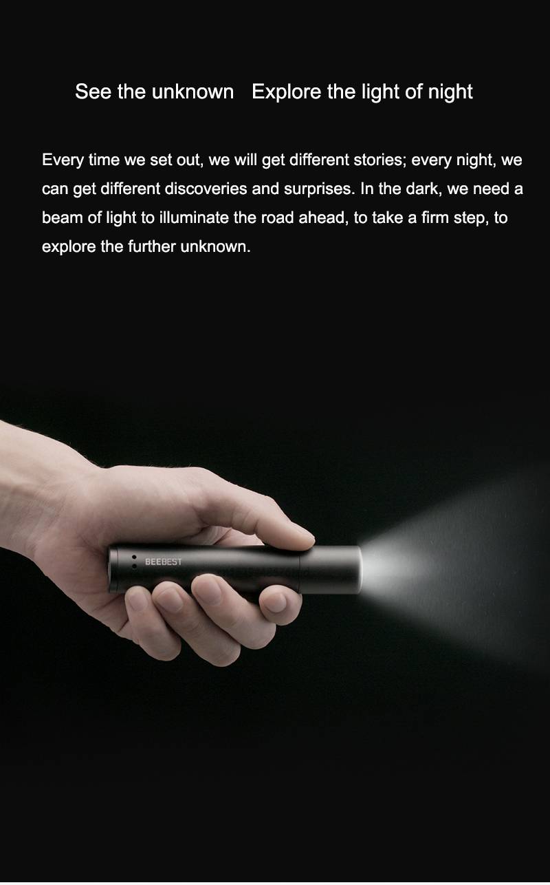 Xiaomi Beebest 1000 Lumen 2600mAh 6 Gear Highlight Zoom Flashlight