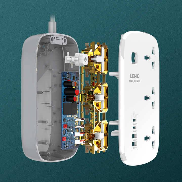 LDNIO SC3416 65W 3 Socket with 4 USB Port Power Strip