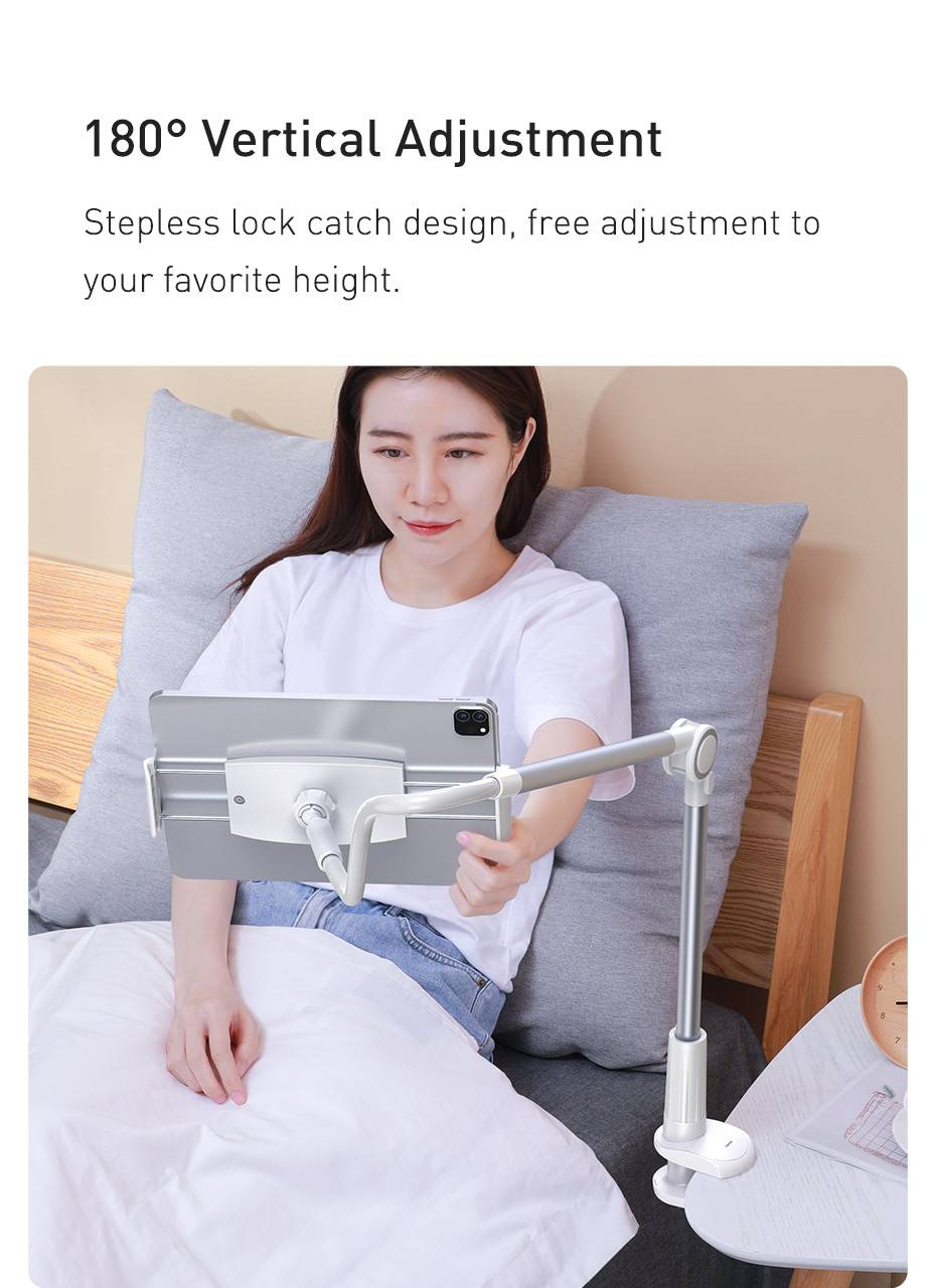 Baseus Rotary Adjustment Lazy Holder Universal Desktop Bedside Stand for iPad Mobile Phone 4.7-12.9 inches Desktop Phone Holder