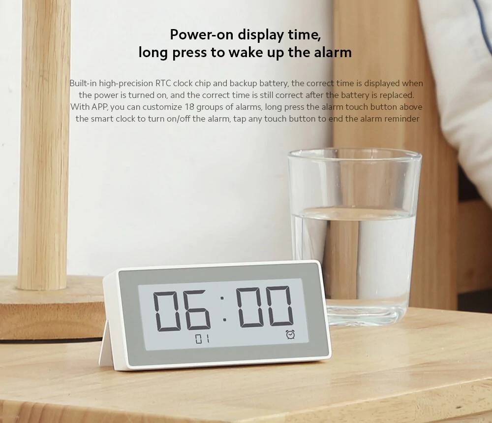 Xiaomi MMC BT4.0 Smart Electric Digital Clock Thermometer Hygrometer Temperature Measuring Tools Control with MI Home App