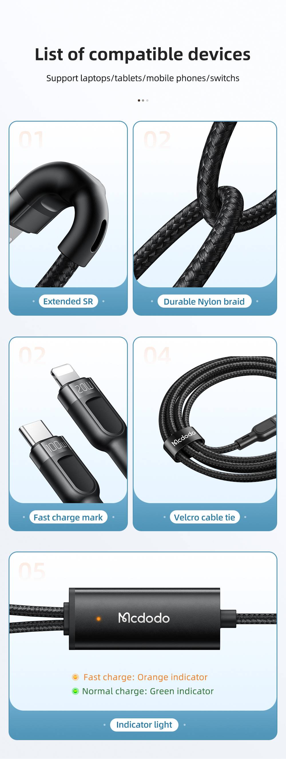 Mcdodo CA-747 2 in 1 100W PD Type C to Dual Type C Cable