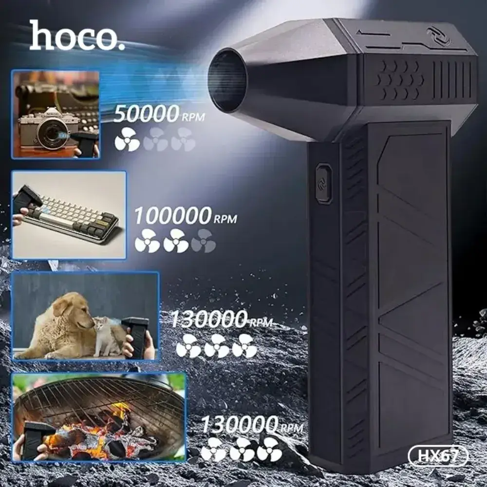 Hoco HX67 Ultra-High Speed Portable Fan 80,000 RPM Powerful Handheld Cooling Device