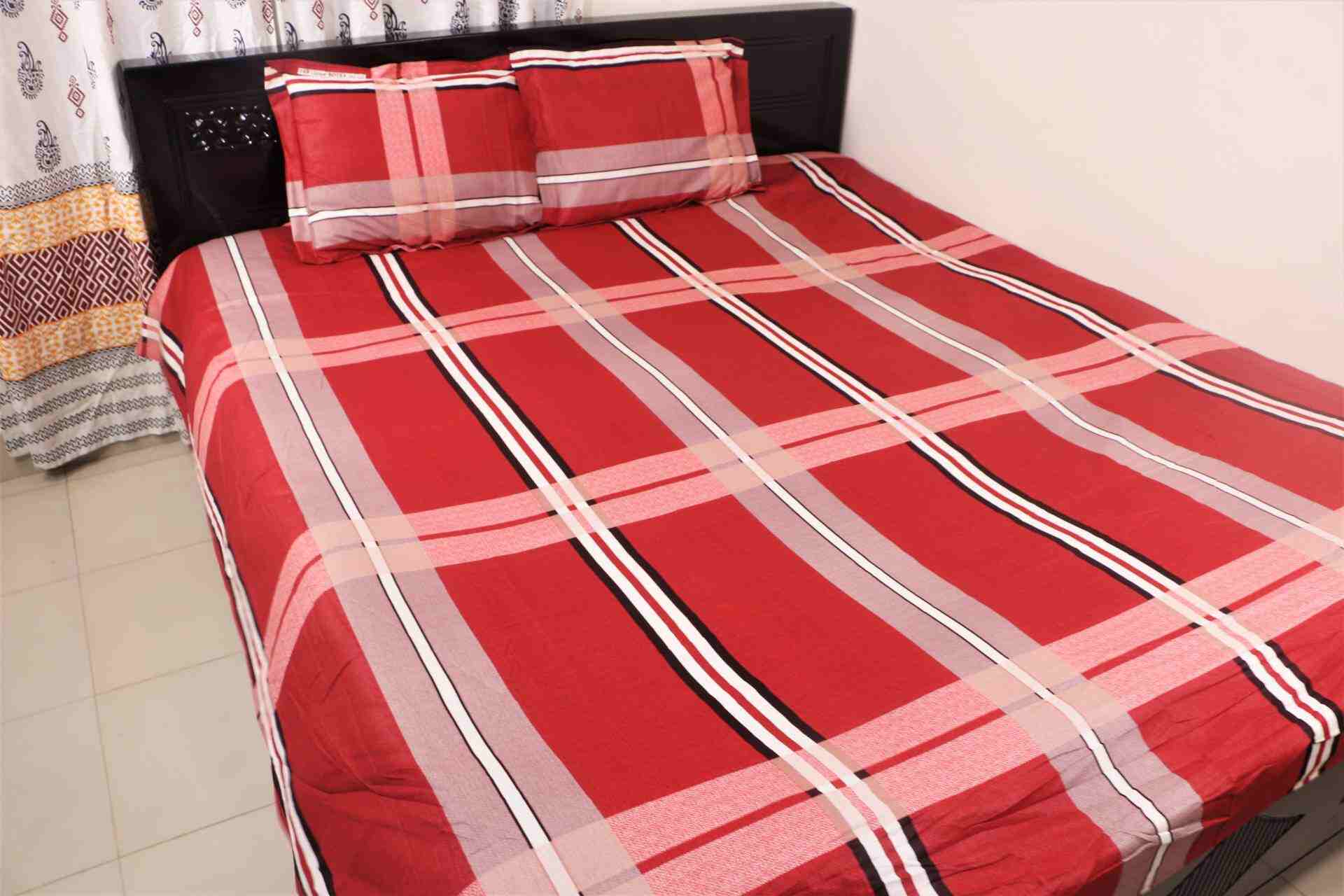 100% Cotton King Size Bedsheet New Collection  (৩ পিসের সেট)