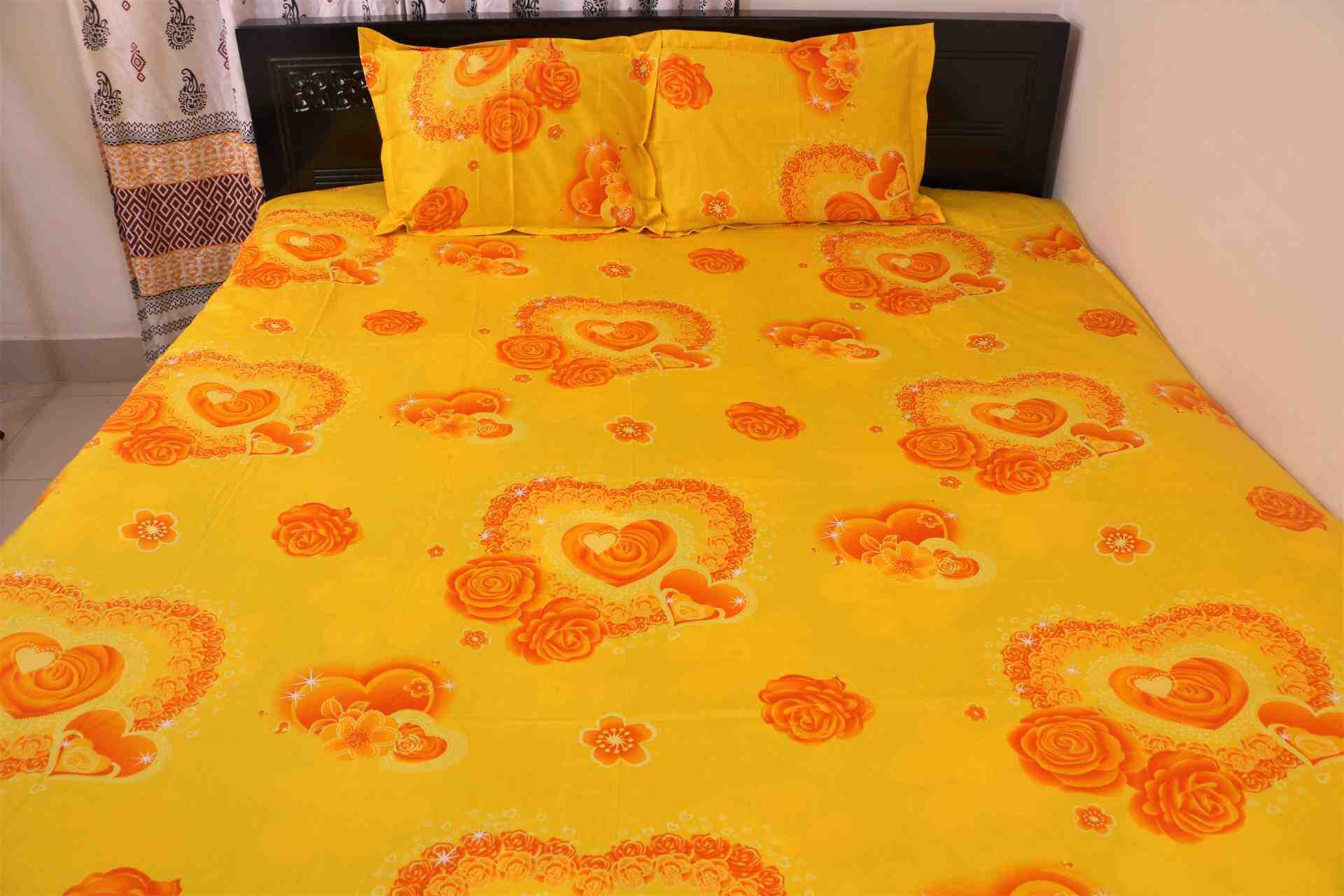 100% Cotton King Size Bedsheet New Collection  (৩ পিসের সেট)