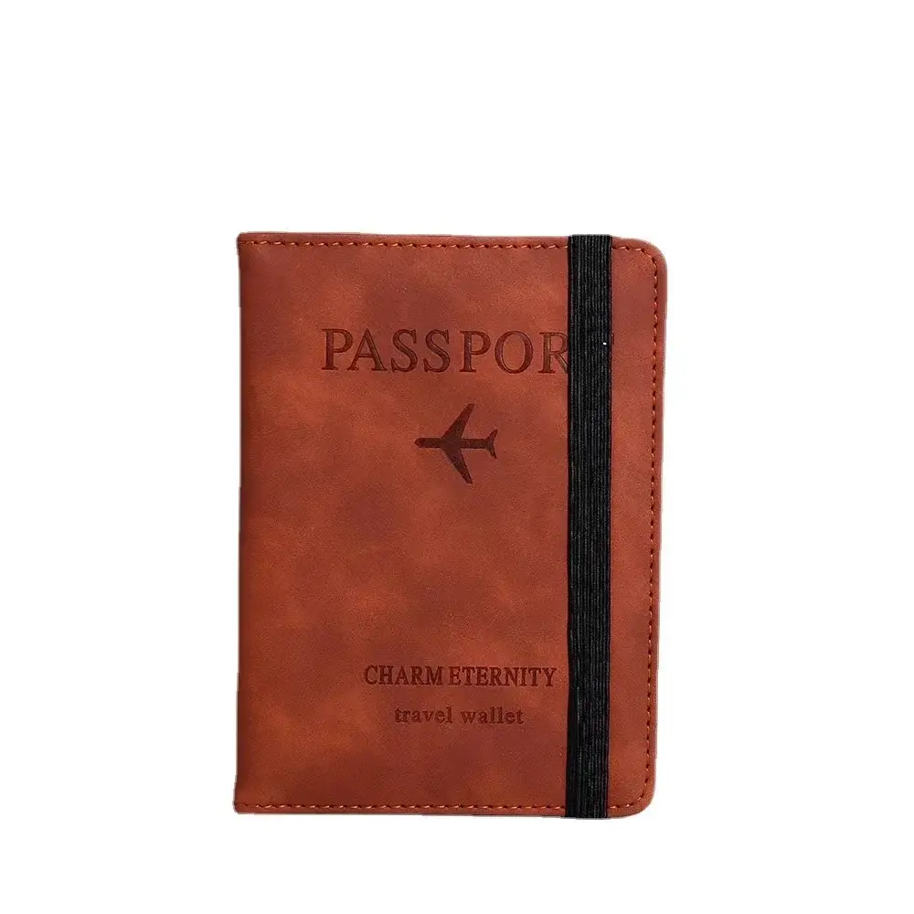 Charm RFID Vintage Multi-Function PU Leather Passport Covers Holder Wallet Case