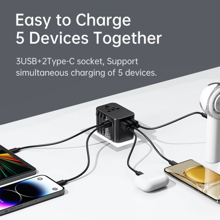 ROCK T62 35.5W Global Travel Multifunctional Plug PD Fast Charger Power Adapter