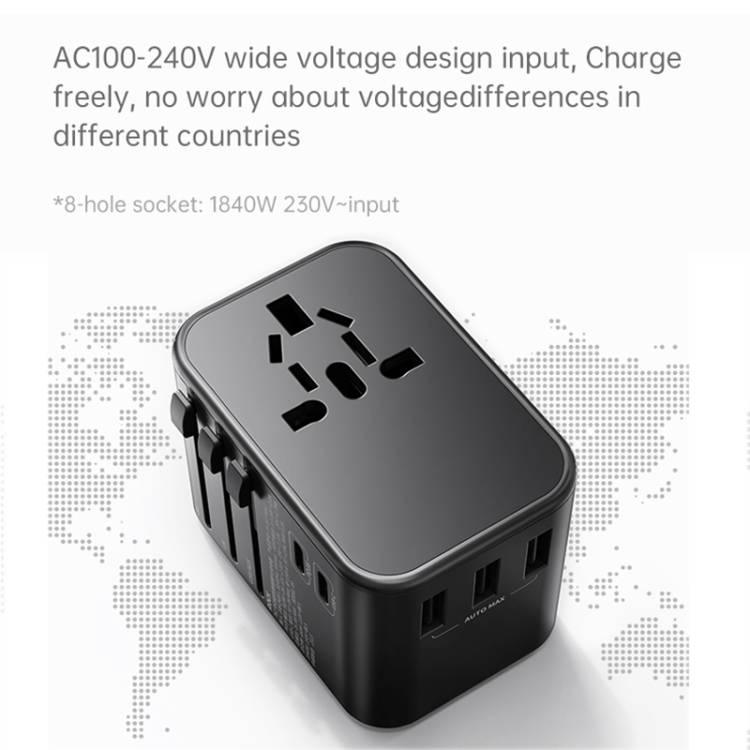 ROCK T62 35.5W Global Travel Multifunctional Plug PD Fast Charger Power Adapter