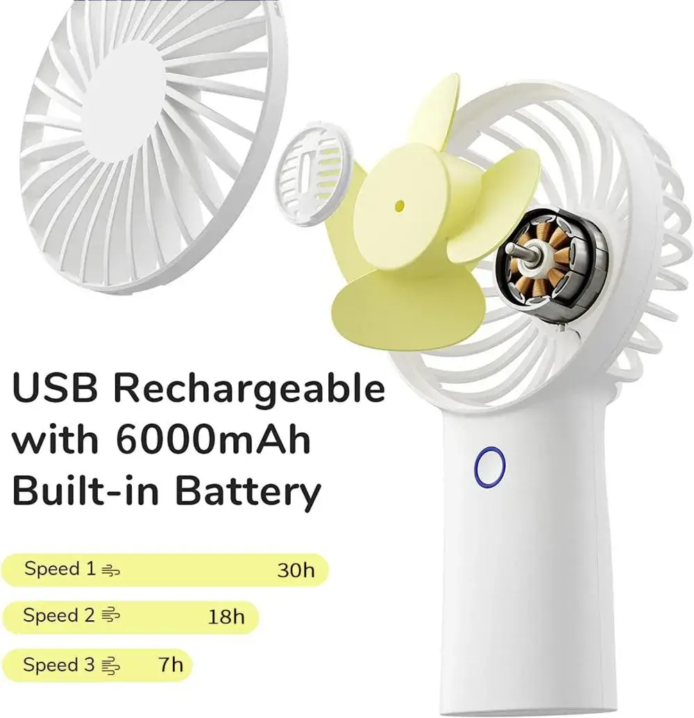 JISULIFE F2D Portable Handheld Fan 6000mAh