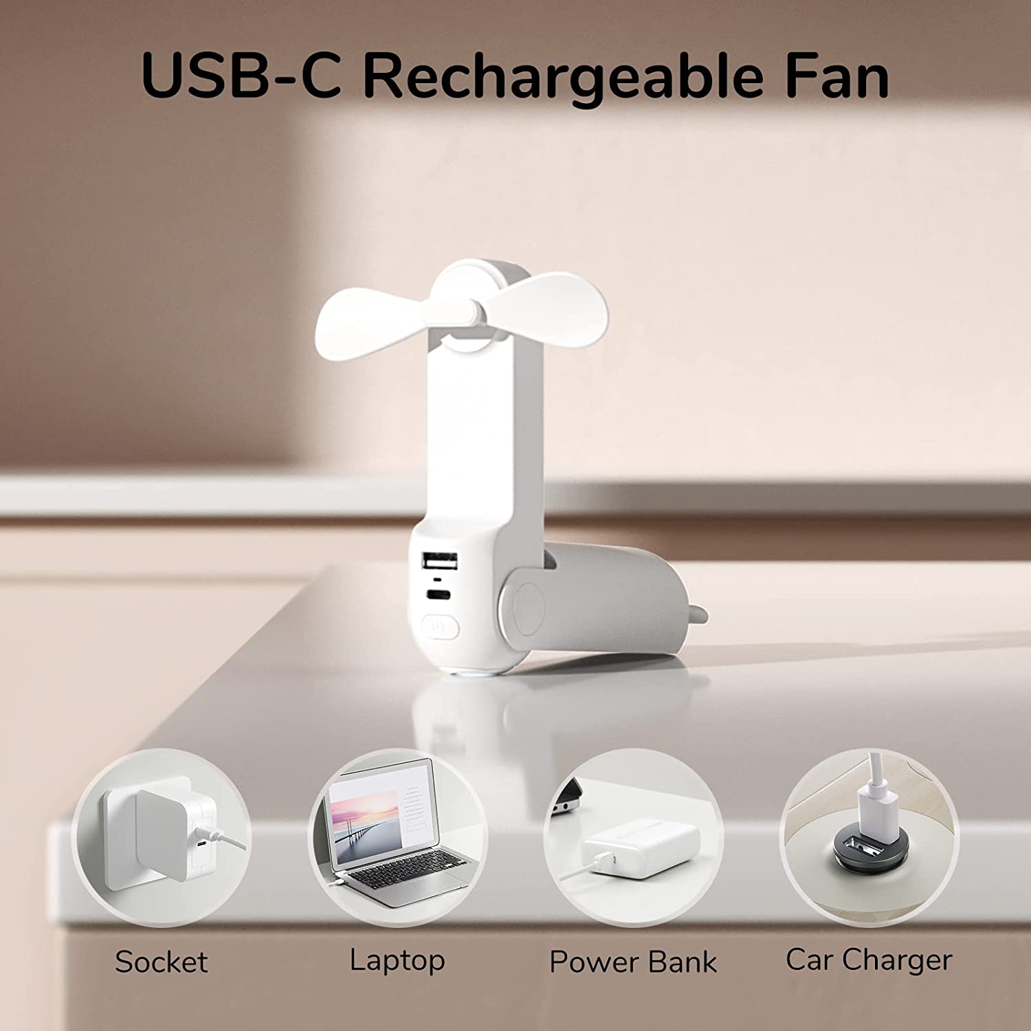 JISULIFE F8-Life 8 Handheld 2000MAh Mini Portable Fan