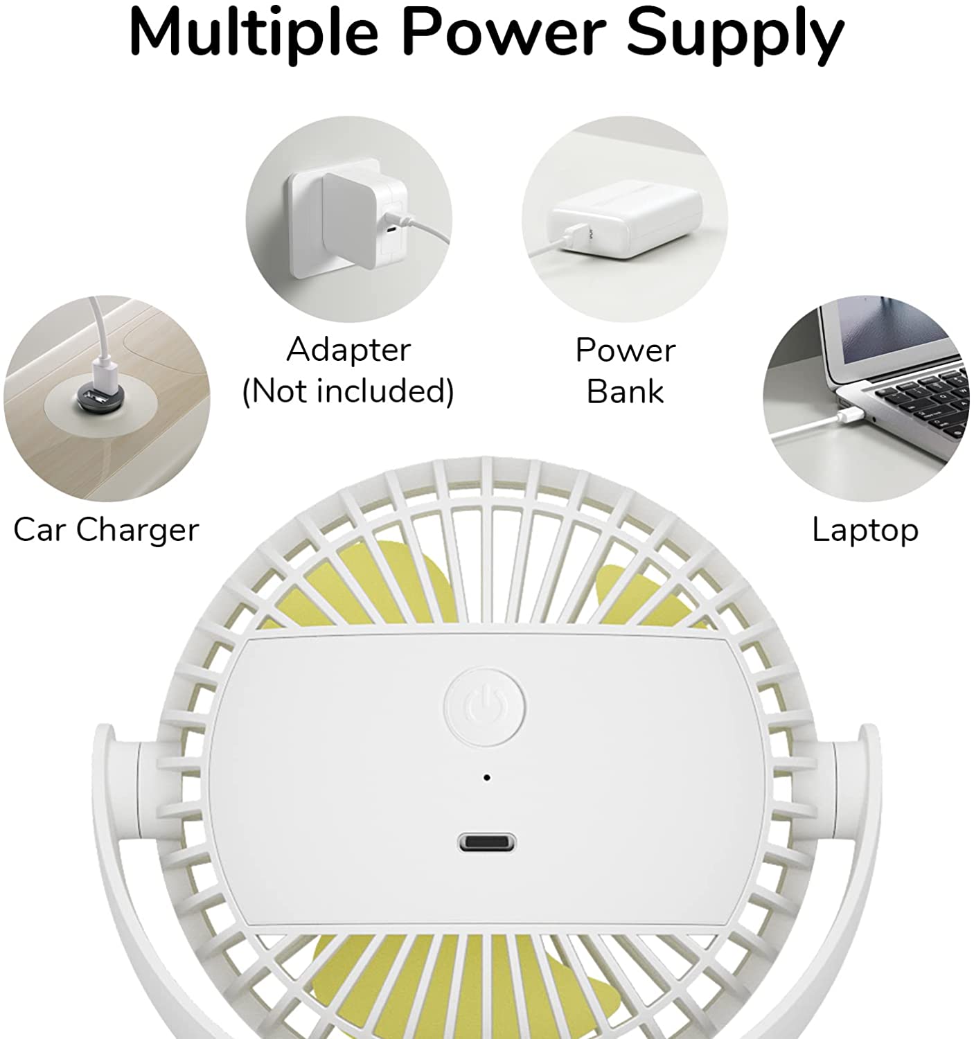 JISULIFE FA18S Portable Clip Fan USB Rechargeable 4000mAh Battery