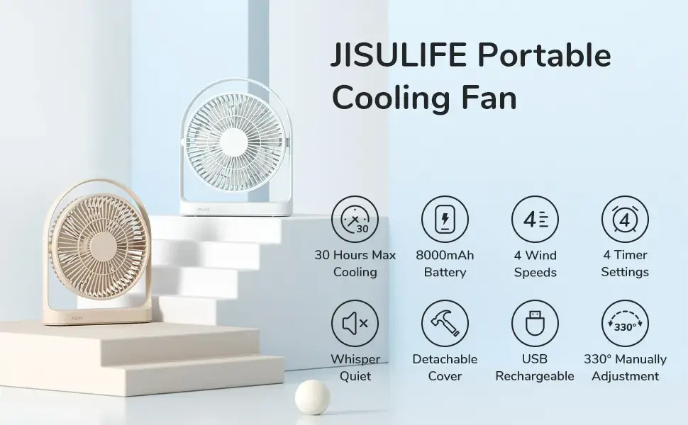 JISULIFE FA27 Portable Multi-functional Family Cooling Fan