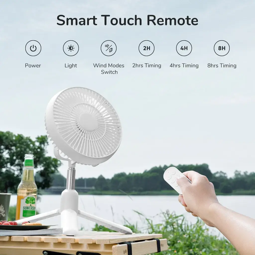 JISULIFE FA37 Portable 4-IN-1 Convertible Outdoor Fan Remote Control 8000mAh Battery