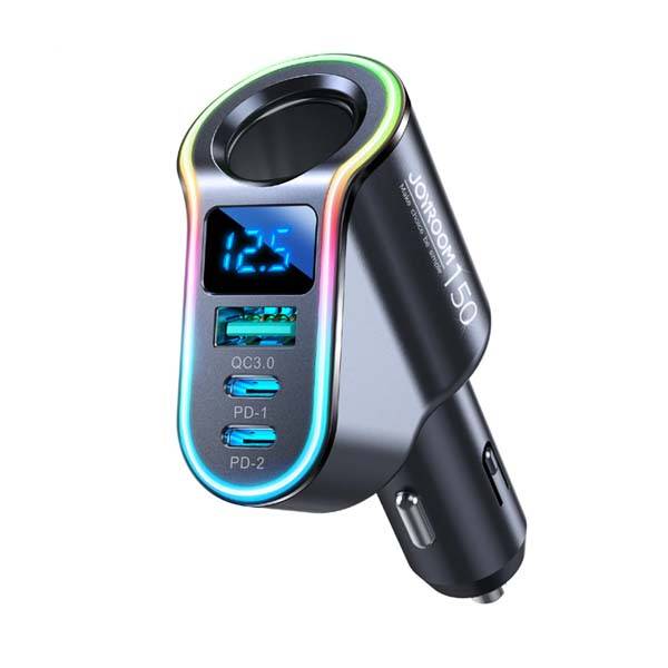 JOYROOM JR-CL21 150W 4-in-1 Multi-Port Car Charger with Dual Fast Charging & Extension Ports
