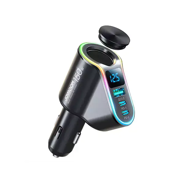 JOYROOM JR-CL21 150W 4-in-1 Multi-Port Car Charger with Dual Fast Charging & Extension Ports