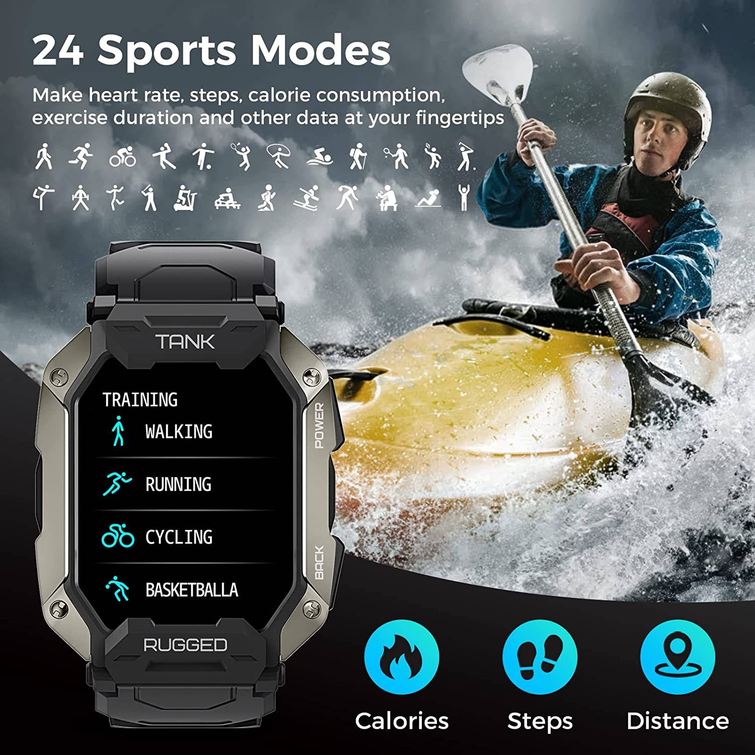 Kospet Tank M1 Pro Smart Watch - Blue