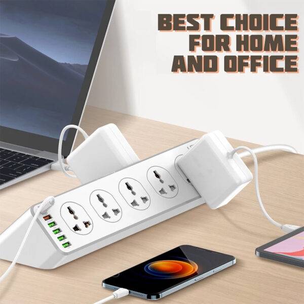 LDNIO SC10610 Surge Protection 30W 6-Port USB Charger with 10 Outlet/ 5 Usb-A / 1 USB-C 200CM Power Cord