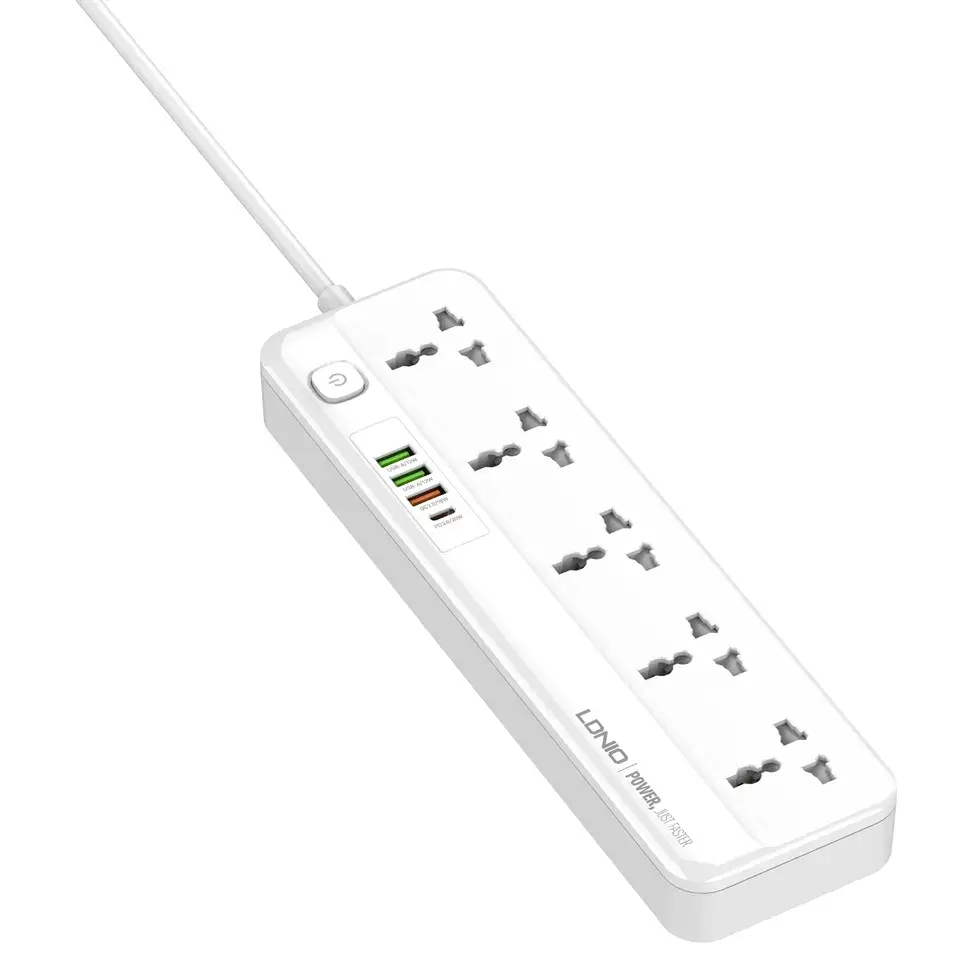 LDNIO SC5415 Power Strips 5 Way Outlet with USB Ports Universal Extension Power Socket