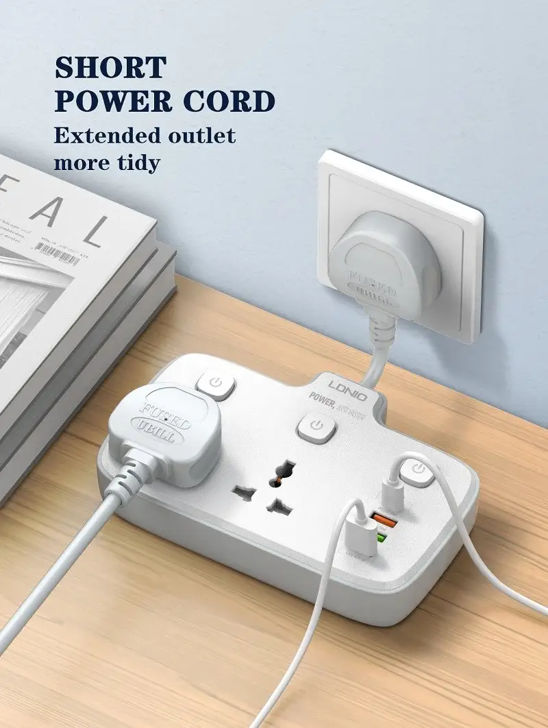 Ldnio SC2413 PD and QC3.0 2 Universal Outlets Power Socket