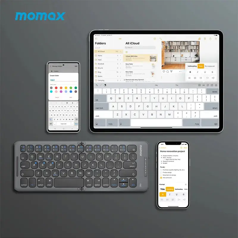 Momax KB2 ONELINK Portable Folding Wireless Keyboard